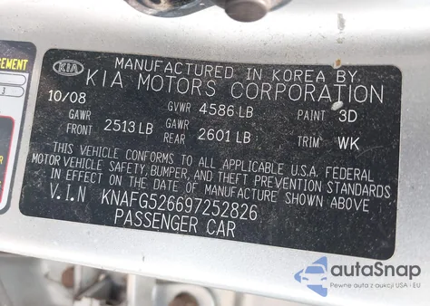 2009 Kia Rondo Lx V6 z USA, uszkodzony, nr VIN KNAFG526697252826